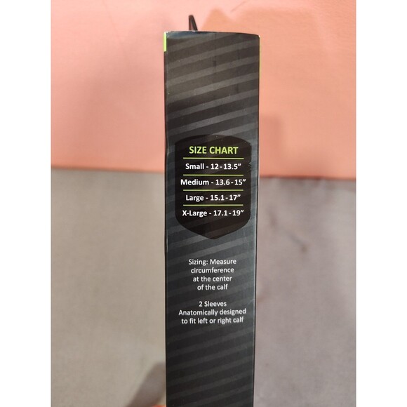 P-Tex Knit Compression Calf Sleeves Pair Black Small - Picture 3 of 3